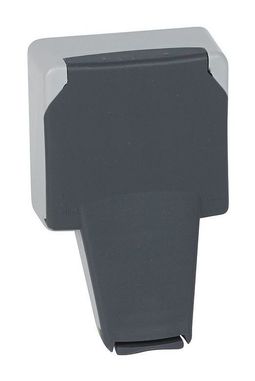 Розетка PLEXO 55, скрытый монтаж, с заземлением, серый