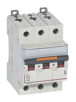 Автоматический выключатель DX³ 3P 6А (C) 25кА