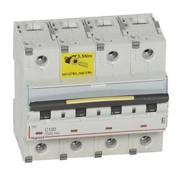 Автоматический выключатель DX³ 4P 100А (C) 16кА