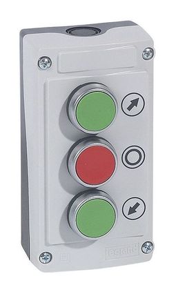 Кнопочный пост управления в сборе с 3 кнопками - Osmoz - основание с серой крышкой