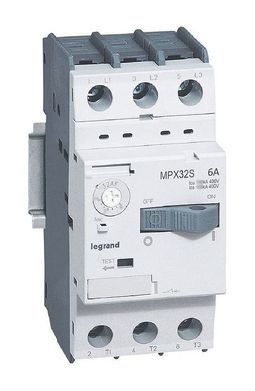 Силовой автомат для защиты двигателя MPX³ 6А 3P, термомагнитный расцепитель, 417308