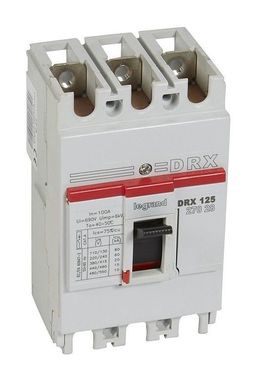 Силовой автомат DRX 125А, термомагнитный, 20кА, 3P, 100А, 027028