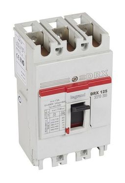 Силовой автомат DRX 125А, термомагнитный, 20кА, 3P, 15А, 027020