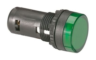 Моноблочная сигнальная лампа ∅ 22,3 - Osmoz - для комплектации - с подсветкой - лампы с цоколем BA9S - IP 66 - зеленый